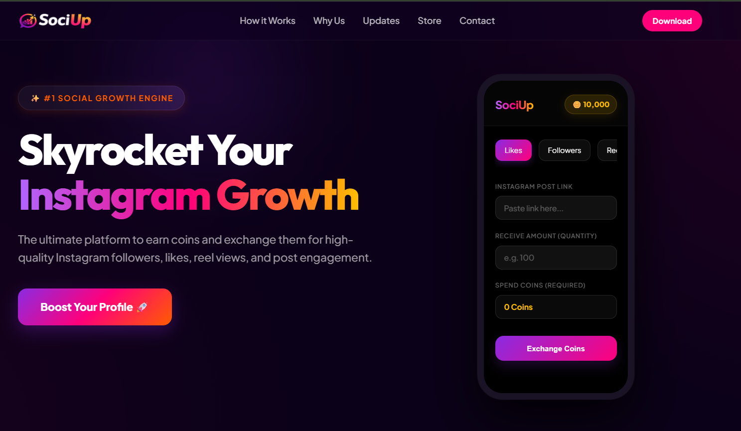 SociUp App Website
